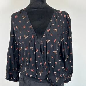 Madewell Wrap Top in Flower Toss, Sz M